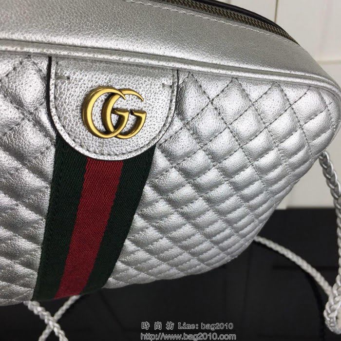 GUCCI古馳 新款 專櫃品質 原單 541051 銀色 編織帶 單肩斜挎包HY1393